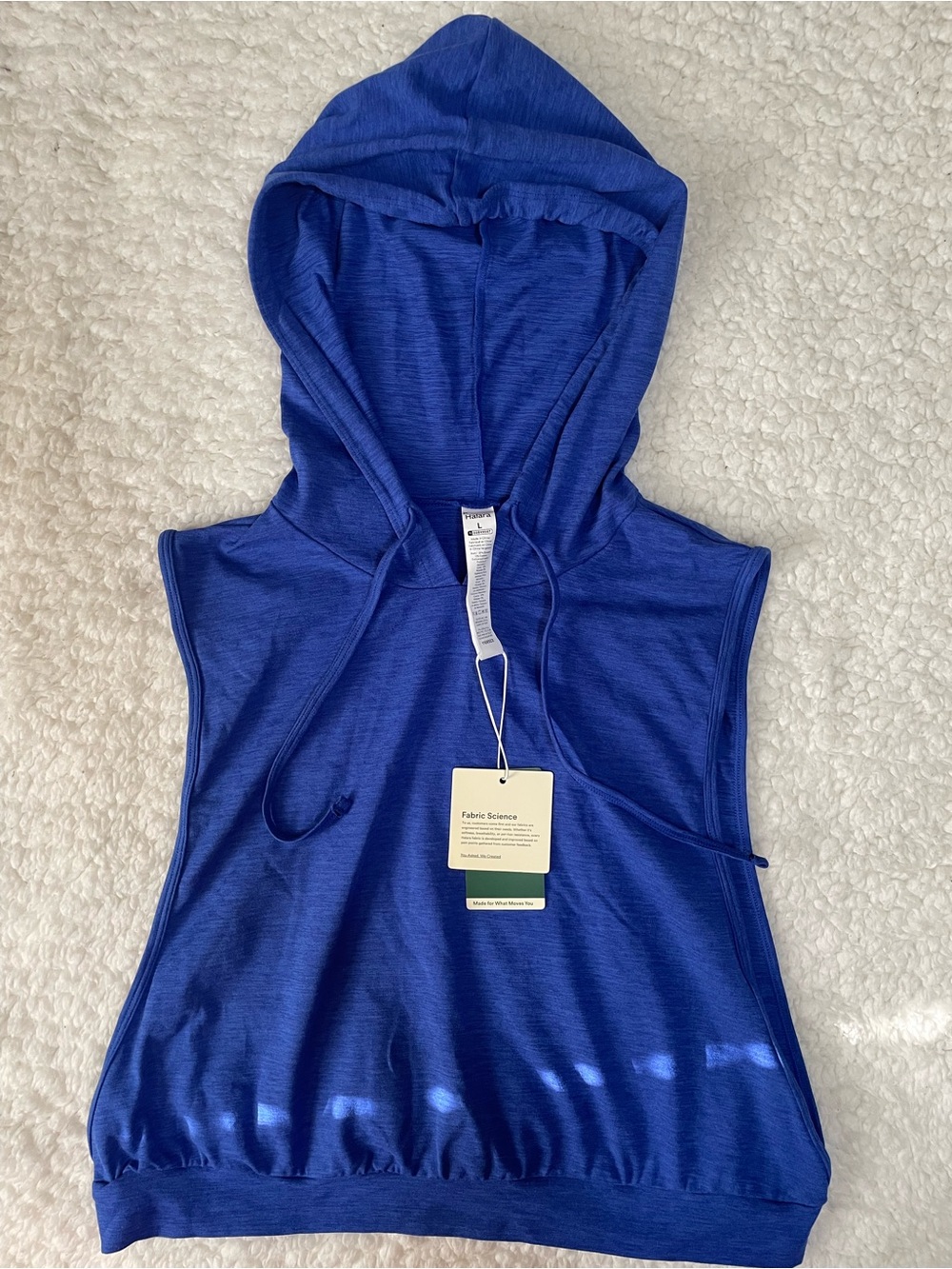 HALARA Sleeveless Hooded Tank in Blue
